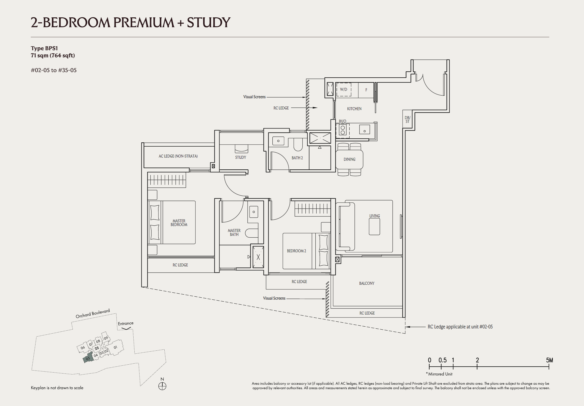 UPPERHOUSE at Orchard Boulevard 1 Bedroom Floor Plan 4