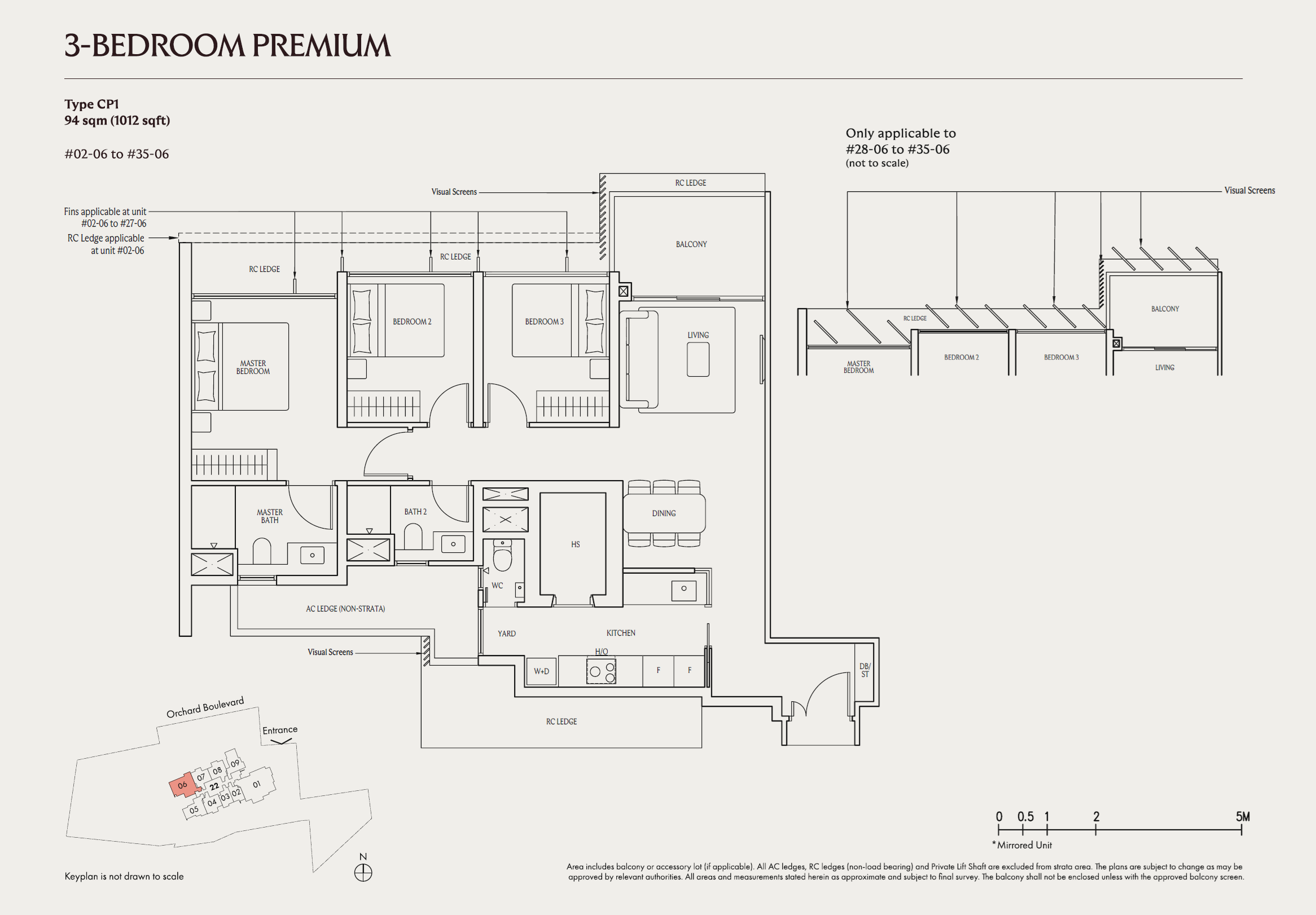 UPPERHOUSE at Orchard Boulevard 1 Bedroom Floor Plan 5