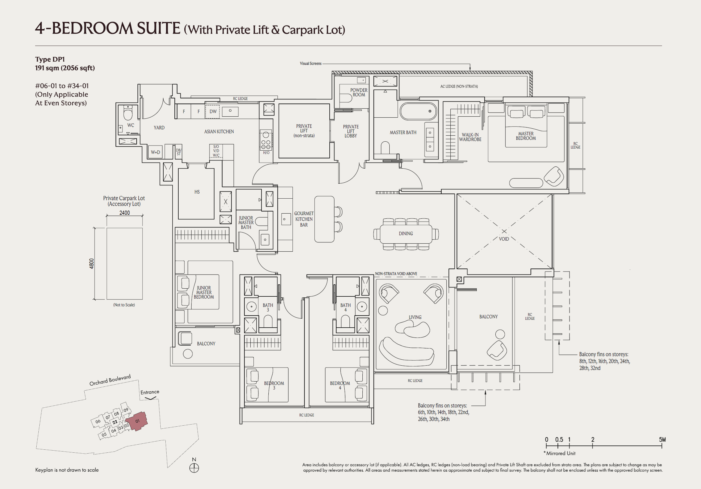 UPPERHOUSE at Orchard Boulevard 1 Bedroom Floor Plan 6